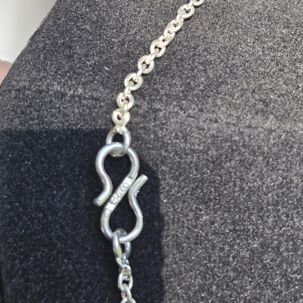 HOST PICK 🎉🎊 Drutzy Blue Titanium Sterling Statement Necklace 18" - Picture 8 of 8